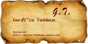 Gerócs Taddeus névjegykártya